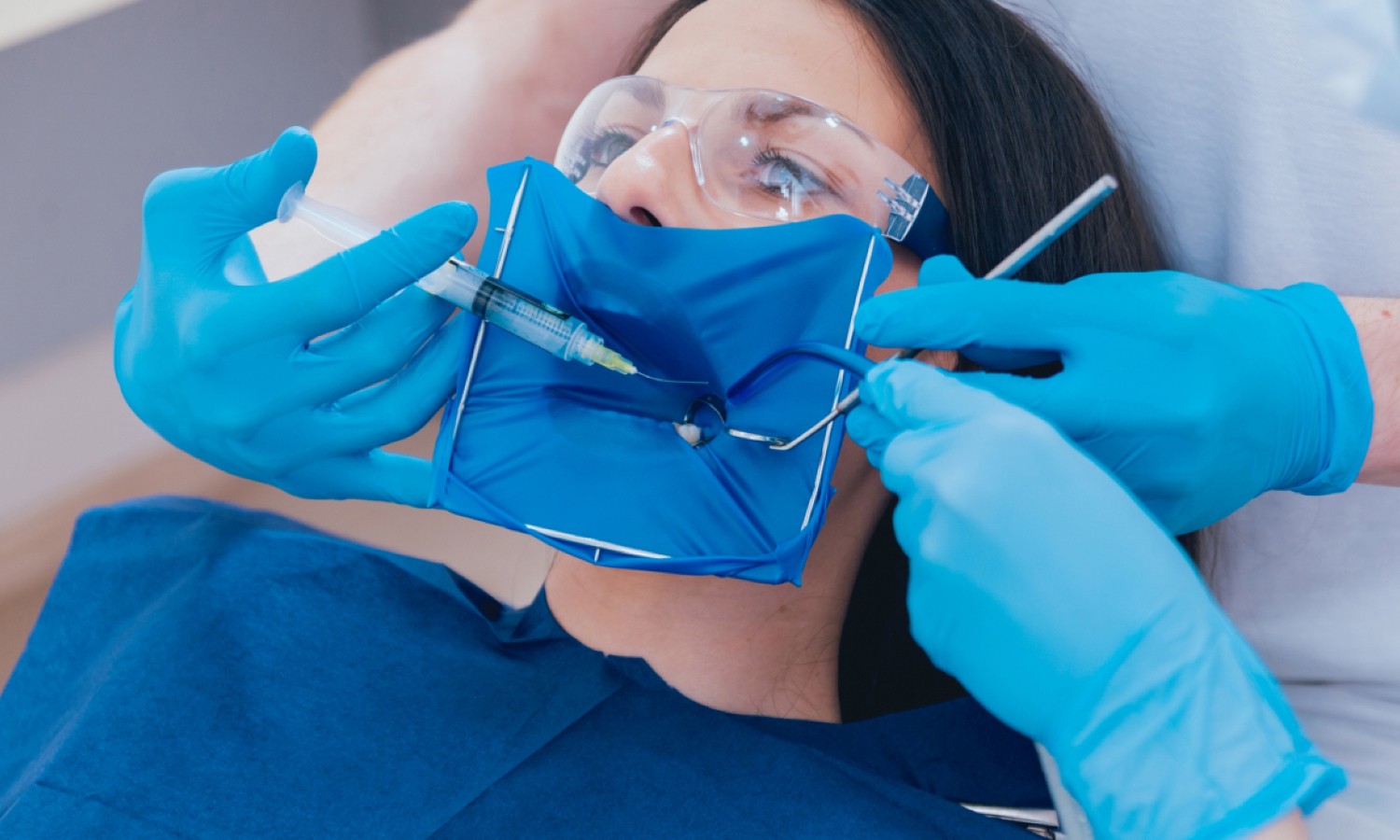 woman getting dental injections